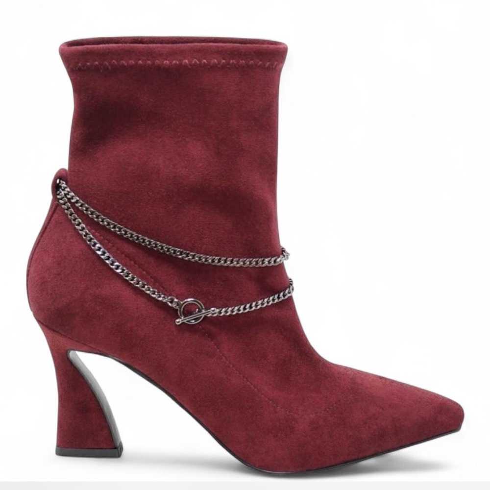 Chain Pointed Toe Bootie - Picture 2 of 10